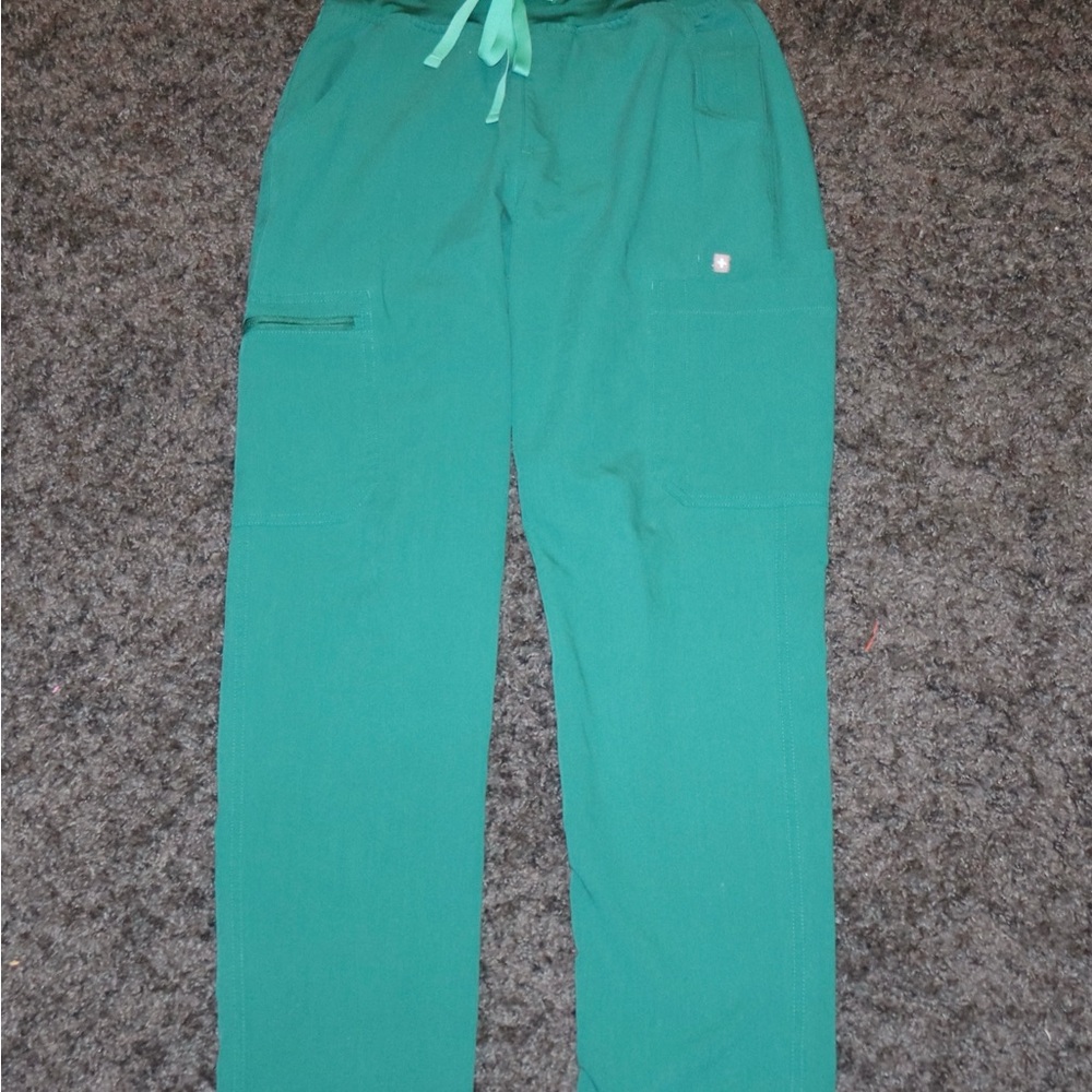 Figs Hunter Green Scrub Pant High Waisted
